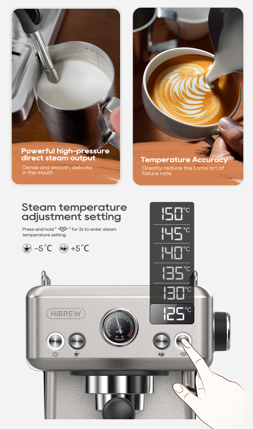 HiBREW H10A Semi-Automatic Espresso Machine