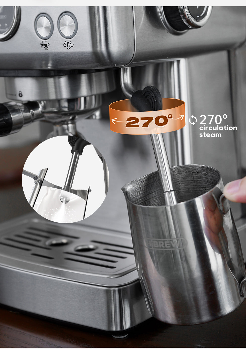 HiBREW H10A Semi-Automatic Espresso Machine