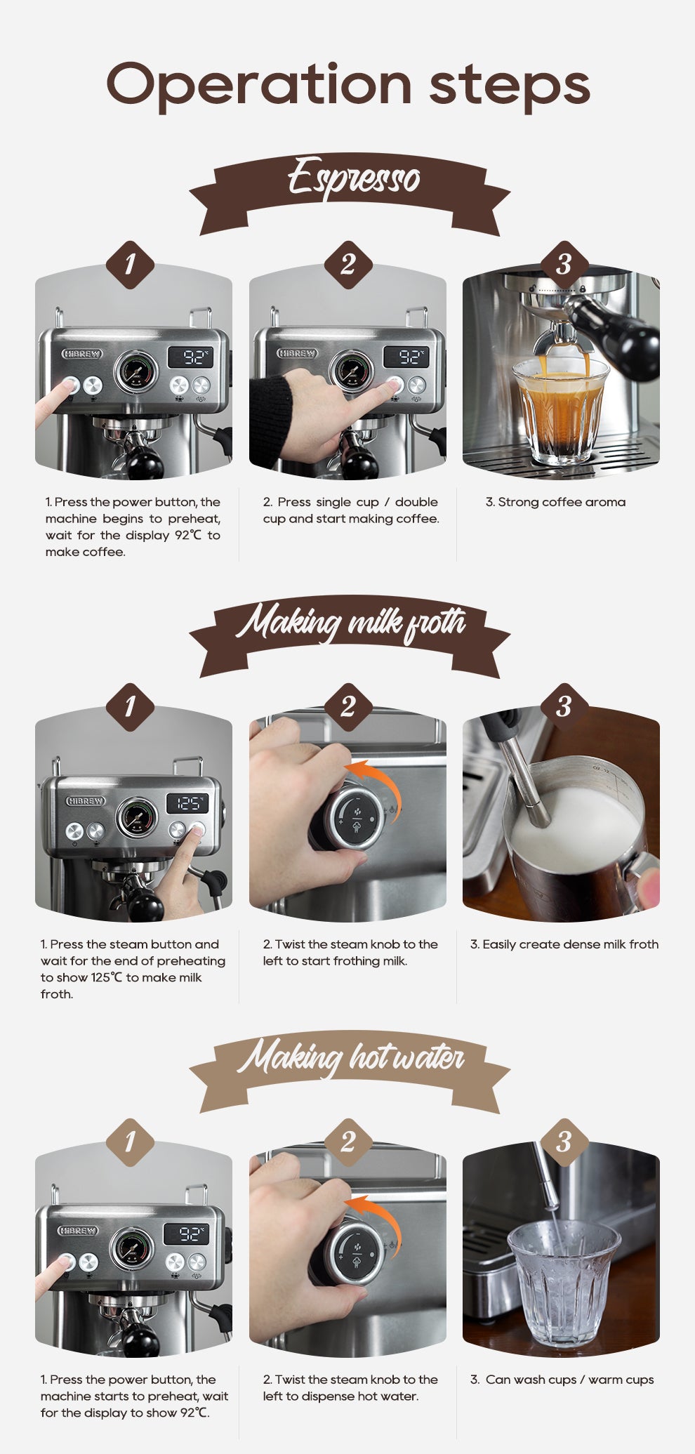 HiBREW H10A Semi-Automatic Espresso Machine